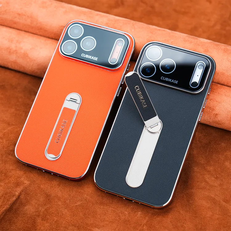 【旋转支架】适用苹果17ProMax皮质手机壳商务男iphone17防摔外壳