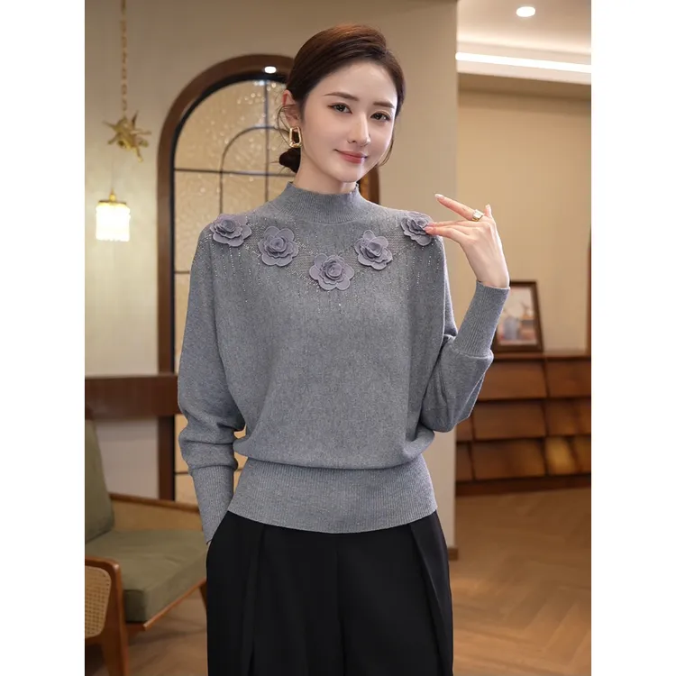 现货2026年秋冬新款爆款【QQ-1274JR】含绵羊毛老钱风软糯针织毛