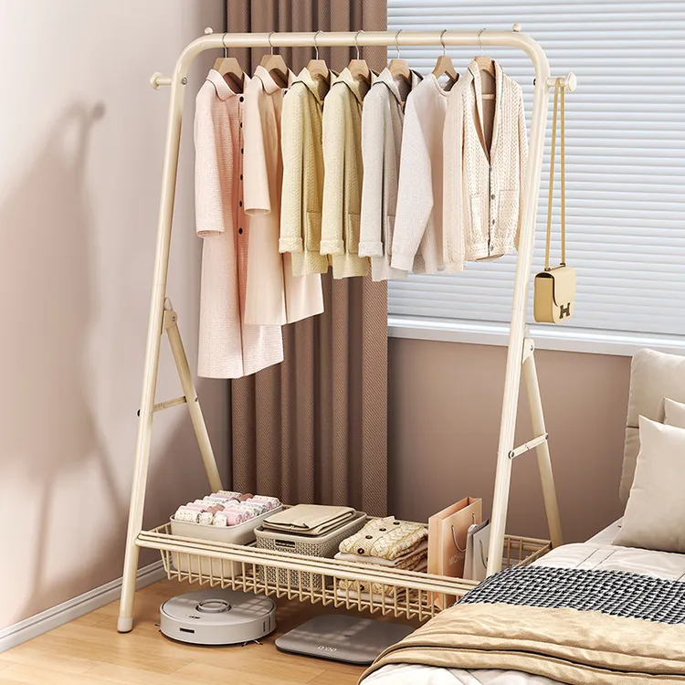 晾衣架落地室内家用简易衣帽架房间衣物收纳架阳台折叠挂衣服架子