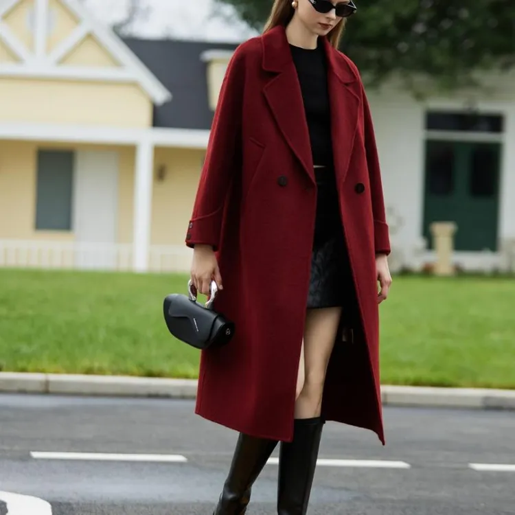 【YANGSHANG】秋冬气质显瘦双排扣翻领双面大衣FM069U