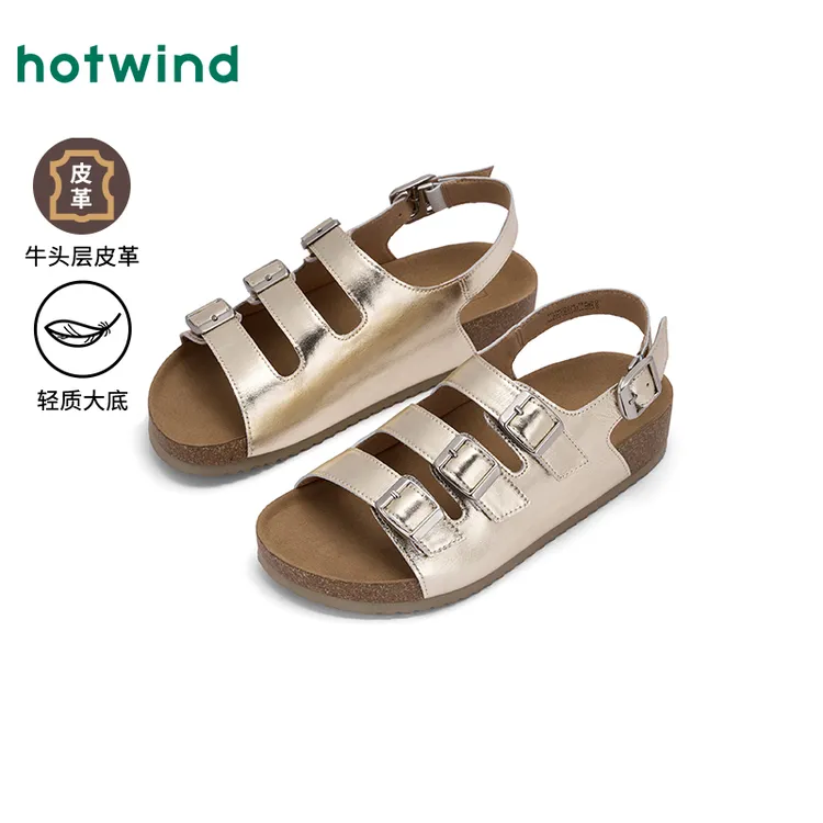 热风2025年夏季新款女士时尚凉鞋H51W25238