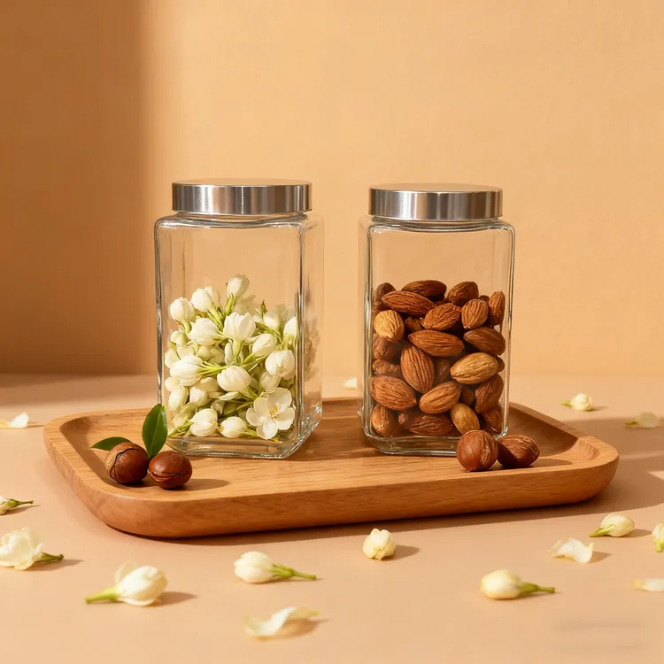 （两只装）加厚玻璃泡菜坛子五谷杂粮陈皮密封罐茶叶腌菜罐