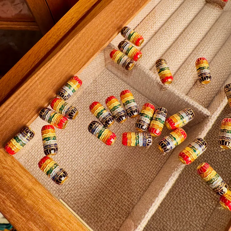 吊坠925银 925银彩色五条文长条diy配件桶珠女925银diy配饰手工