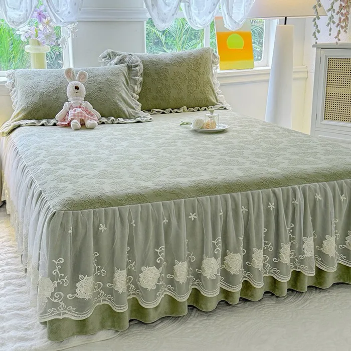 保暖合格品95%以上秋季床品套件韩版韩式加绒双面绒