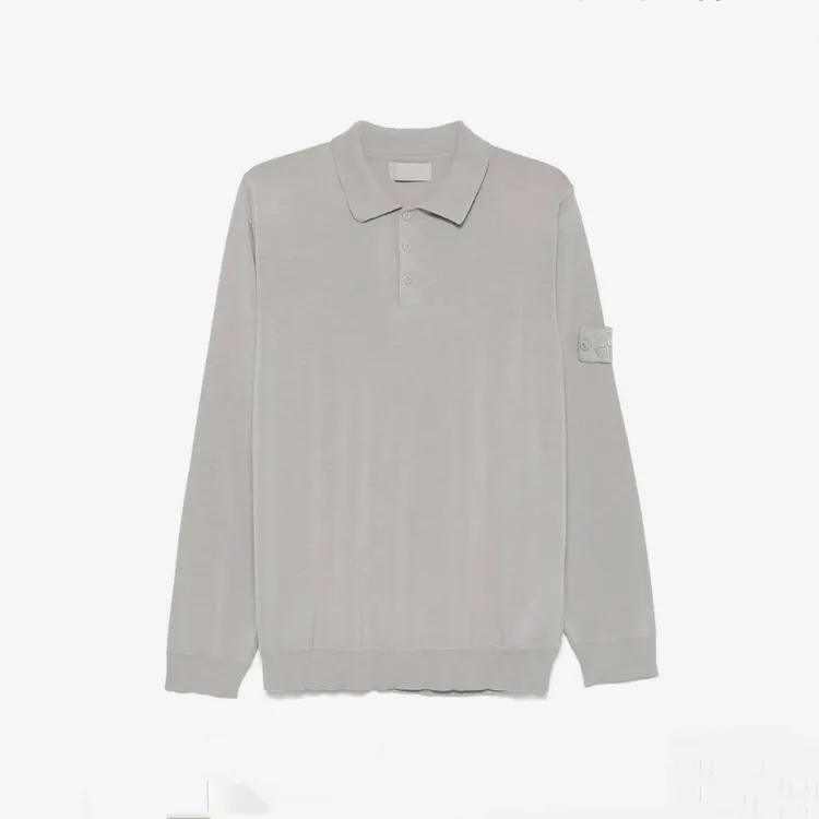 现货 Stone Island石头岛 Ghost幽灵系列 长袖Polo衫 灰色