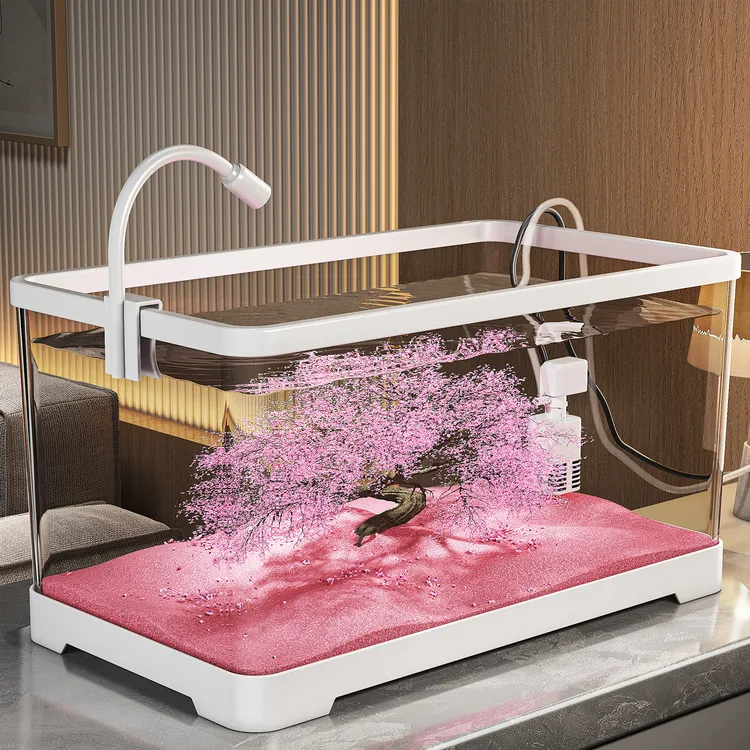 鱼缸小型客厅生态造景过滤制氧一体机2025新款带盖家用桌面金鱼缸