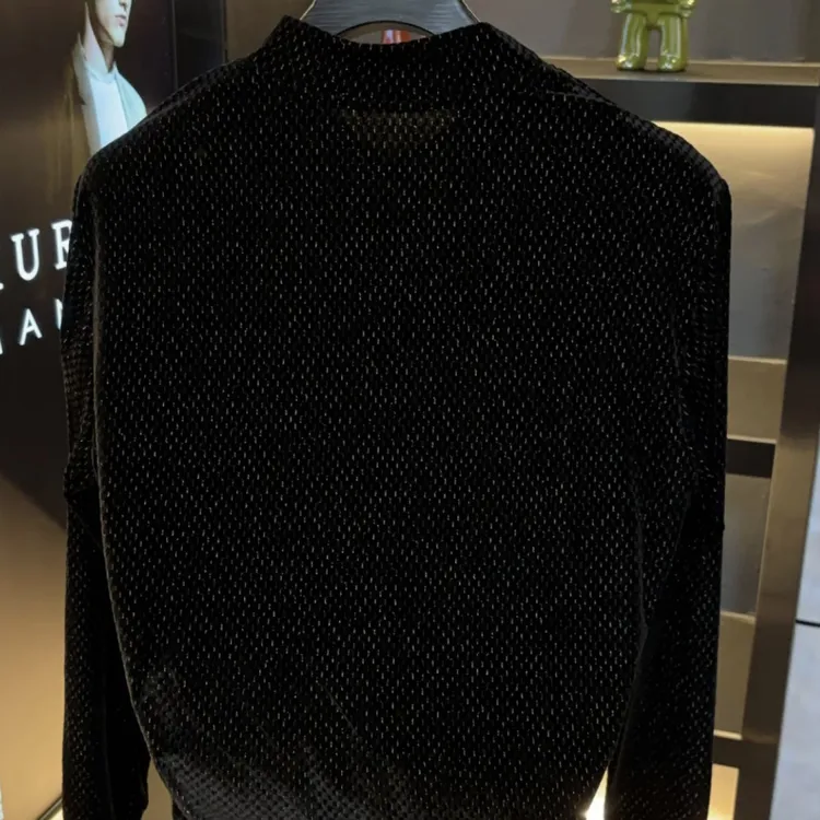 【专柜品质】银丝新款男士秋季欧货圆领高级感男士潮牌休闲时尚百搭