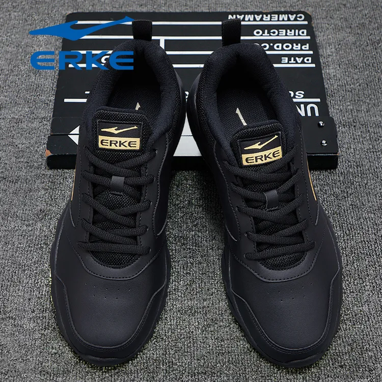 【于适同款】鸿星尔克运动鞋男鞋2025冬季防水防滑皮面中年爸爸鞋子