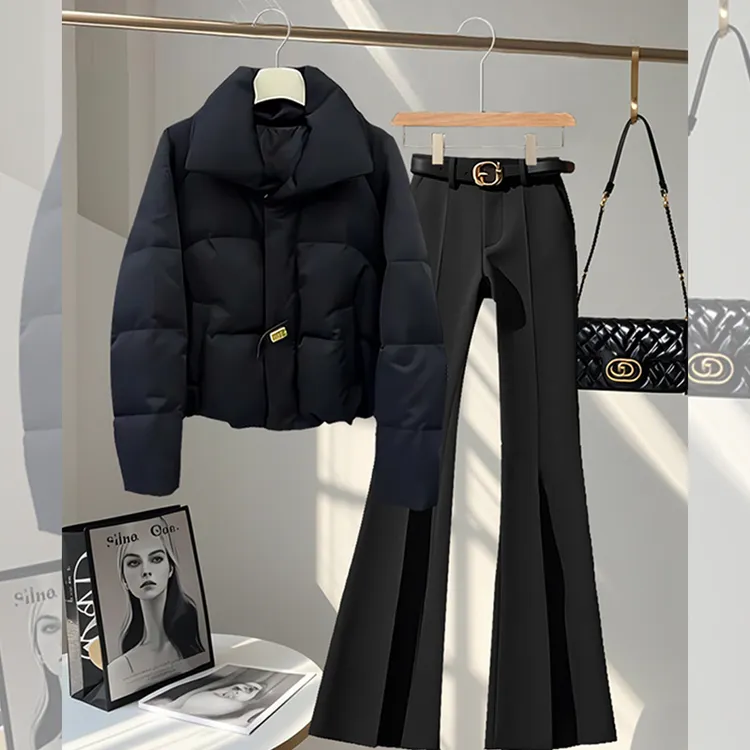小众炸街高级感女装棉服女款爆款2025新款加厚保暖棉衣女裤子套装