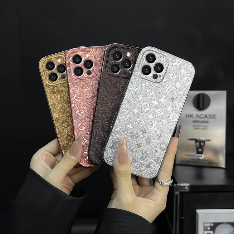 电镀潮牌闪粉适用苹果vivo华为oppo小米iPhone17高级感防摔手机壳
