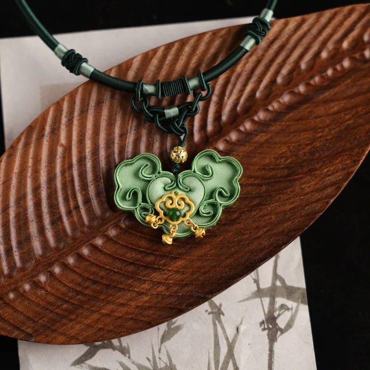 非金属布艺项链 L0005中式旗袍唐装扣子手工定制盘扣如意项链饰品