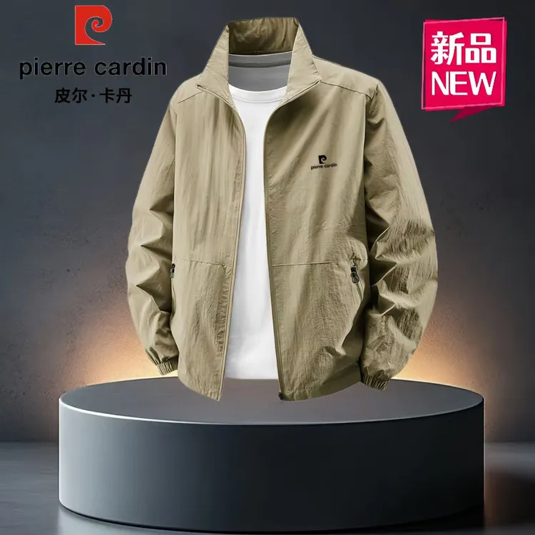 皮尔卡丹男士夹克外套运动春秋季立领防风衣时尚休闲百搭