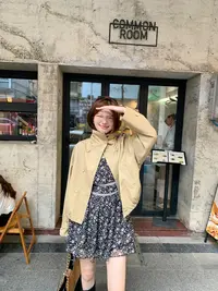 【芝士Cheese】美高学姐  立领女秋季双排扣纯色休闲百搭宽松短外套