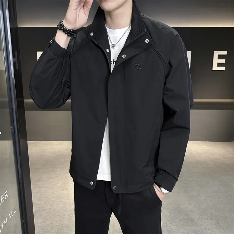 JK809夹克纯色痞帅立领秋季运动休闲新款百搭潮流时尚