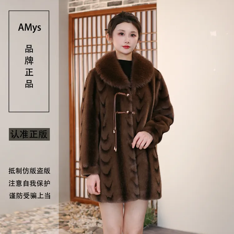 北极貂【进口·皮草】贵气貂毛女装冬款中长款中老年女士冬装