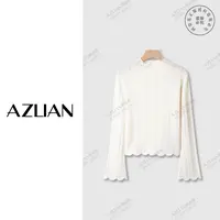 秋冬朵边镂空半高领针织羊绒长袖打底衫气质百搭上衣女 PX-2147