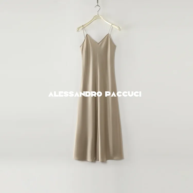 AP洛哥26855X 【黑标系列】日本进口三醋酸多色气质吊带长裙