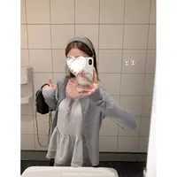 韩版格子吊带背心裙+叠穿软糯灰色针织开衫套装女 60892