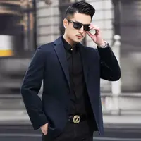 8801 羊毛大衣短款加厚保暖大衣男士高档休闲商务