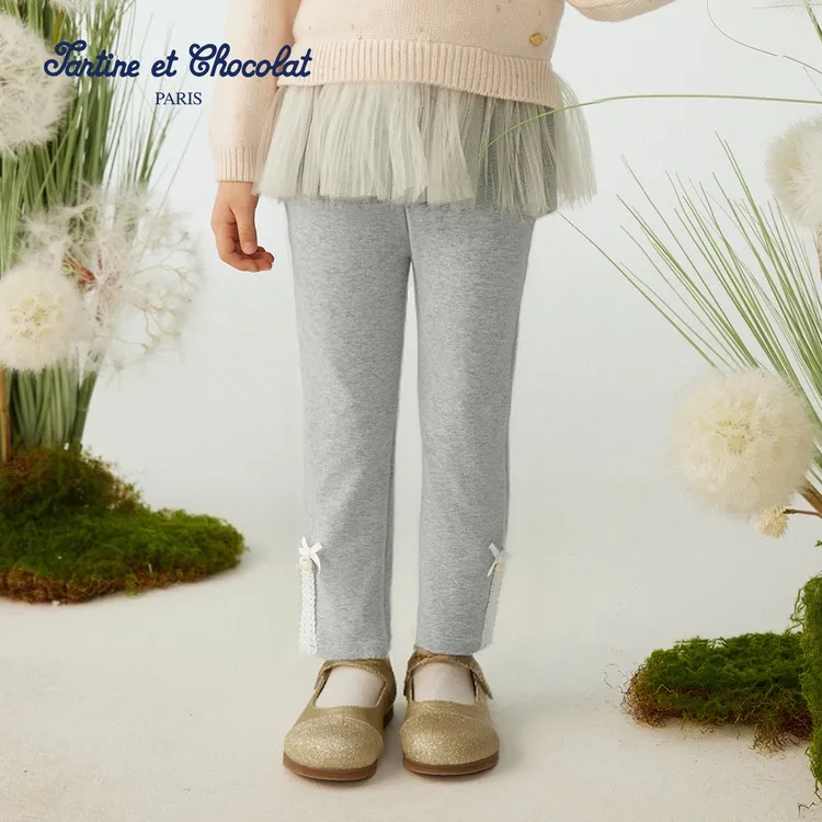 TC法国巧克力童装25春季新品女童蕾丝打底裤CITMF8T47T