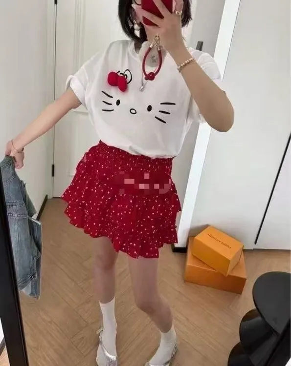 大码短袖上衣99130短裙99287件套