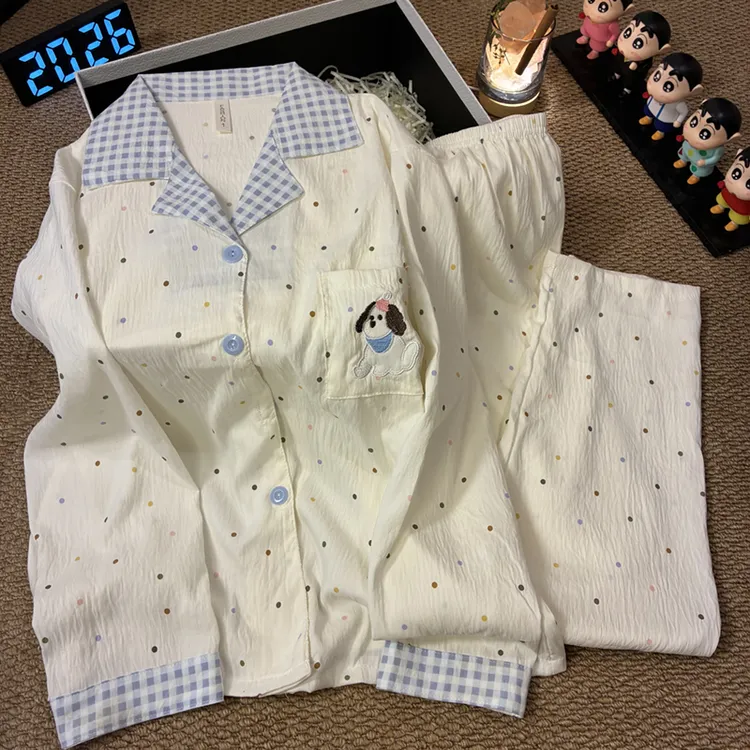 【2026新款】云朵棉长袖长裤睡衣女新款可爱美少女家居服套装可外穿