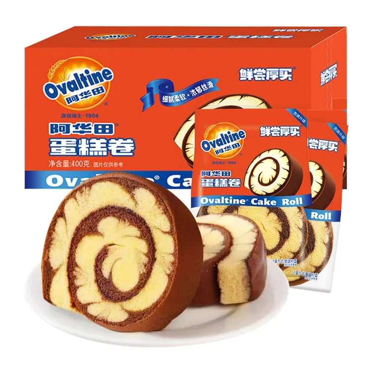 阿华田巧克力蛋糕卷400g可可瑞士卷独立包装营养软面包代早餐零食