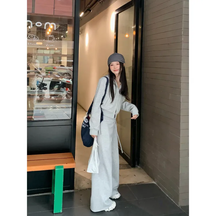 切糕自制【率性女孩】小个子秋流光风松弛质感休闲百搭卫衣裤子短裙