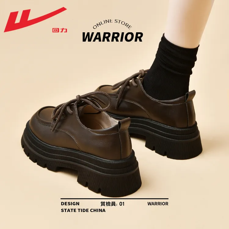 回力乐福鞋女款2025新款秋季厚底制服jk鞋子玛丽珍女鞋棕色小皮鞋