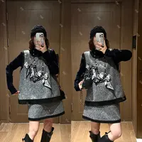 YDFSTUDIO小众【华丽星辰】欧货早秋重工蝴蝶结装饰设计时背心马甲