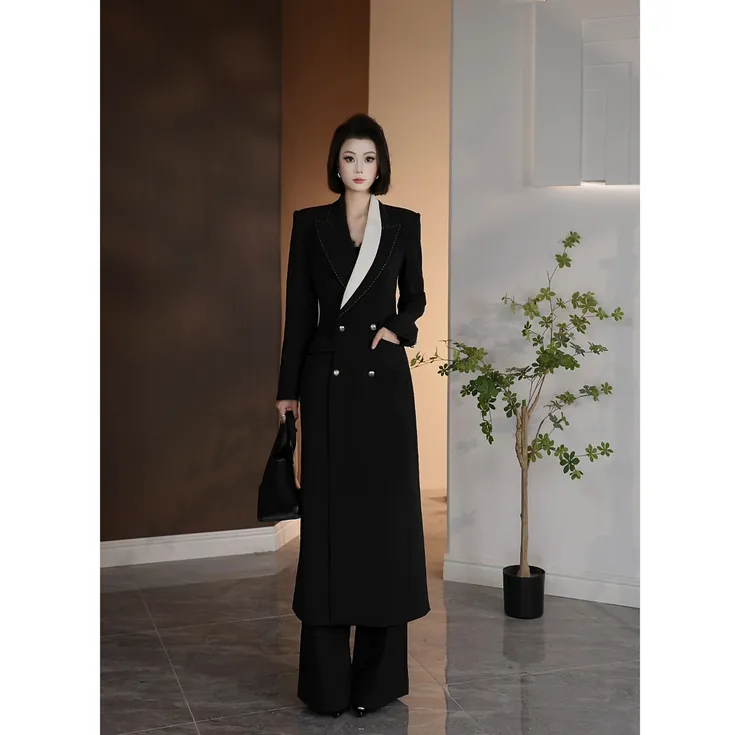 琦哥【大女主战袍】原创设计大衣高级感通勤百搭新款长款外套35370