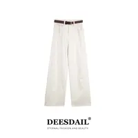 DEESDAIL早秋垂感腰带休闲裤百搭显瘦长裤子女装新款K110