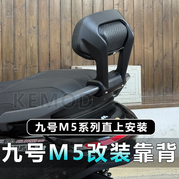 适用九号M5-100 200改装铝合金靠背直上安装防水加厚软靠垫