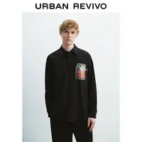 UR2025秋季新款男装潮流趣味印花超宽松开襟衬衫UUV250021