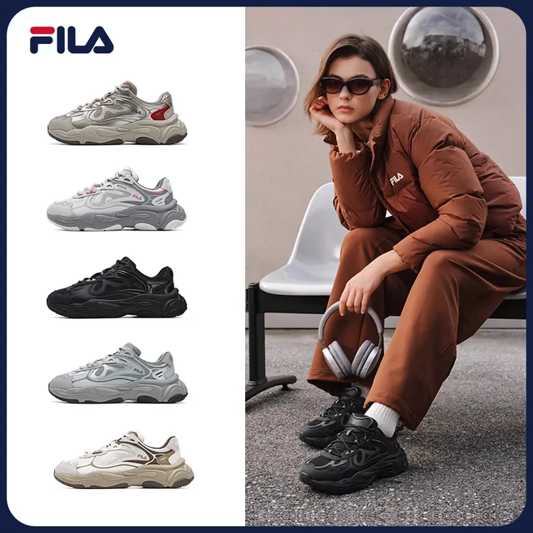 【火星4代】FILA复古跑鞋2025新款冬季情侣厚底老爹鞋F12W/M542103F