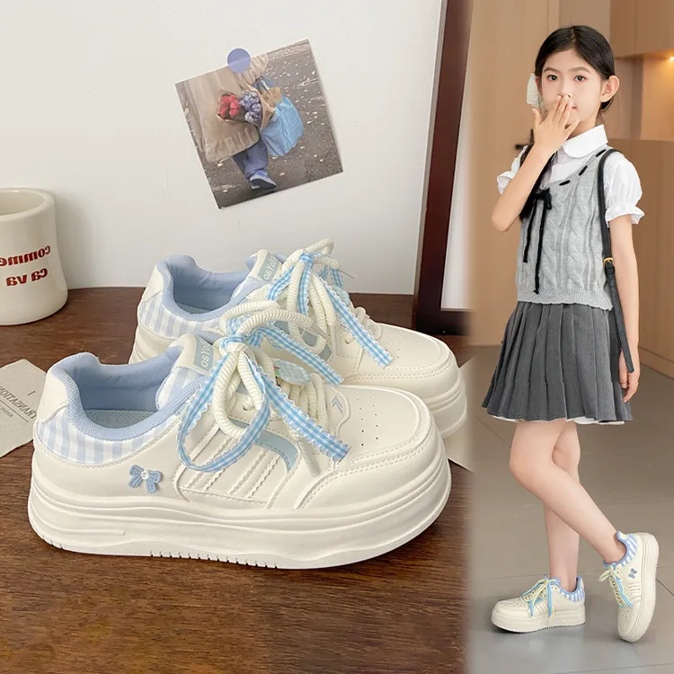 女童板鞋2025秋冬新款6-12岁儿童运动鞋中大童加绒二棉女童小白鞋