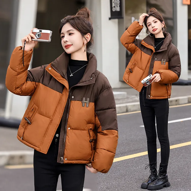 冬季棉服女短款2025新款小个子棉衣百搭减龄棉袄拼接保暖加厚外套