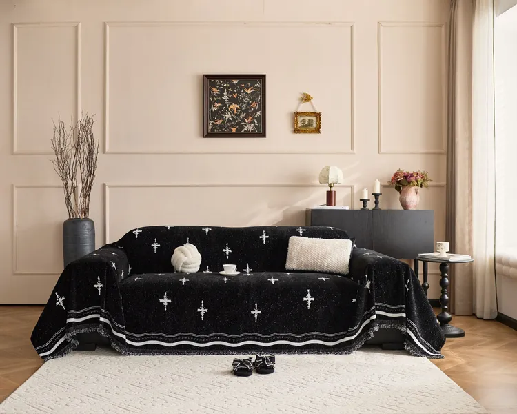 【克洛星】2025简约轻奢高级感雪尼尔防滑耐磨网红双面防滑沙发巾