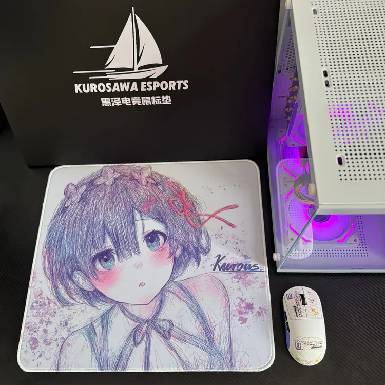 黑泽电竞鼠标垫蕾姆线稿明日香二次元电竞电竞游戏鼠标垫fps