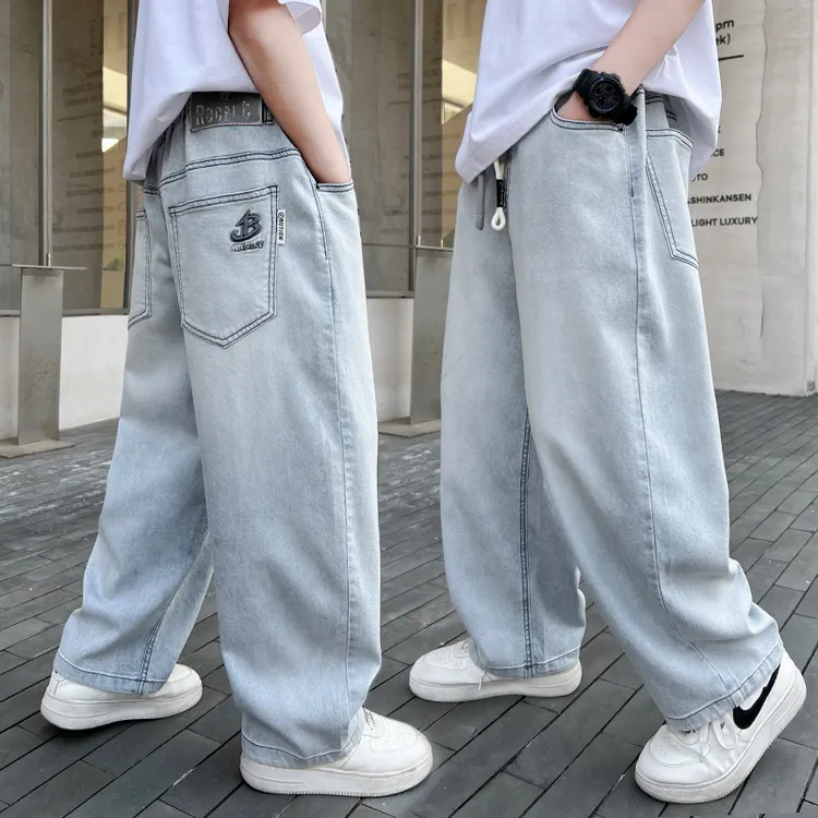 男童夏季裤子2026新款儿童装夏装中大童防蚊裤休闲宽松牛仔长裤