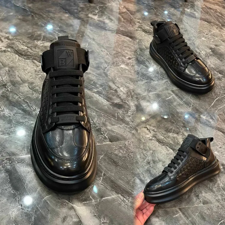 广州手工纯皮男鞋有单有棉编织皮轻奢百搭软弹中帮休闲漫步运动鞋