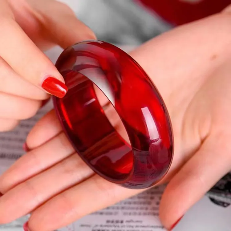 非金属树脂手镯 壹世情缘精品潮流红色手镯