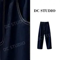 DC STUDIO【际遇】秋冬新款时尚简单好看水洗加厚深色牛仔裤女装