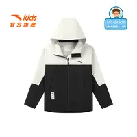 安踏儿童男女童2025冬季新款舒适青少年防水户外连帽薄外套流光风