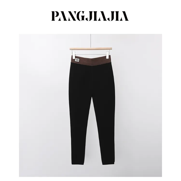 【胖佳佳】热感鲨鱼裤 加绒加厚黑色显瘦弹力打底裤女H625X18597