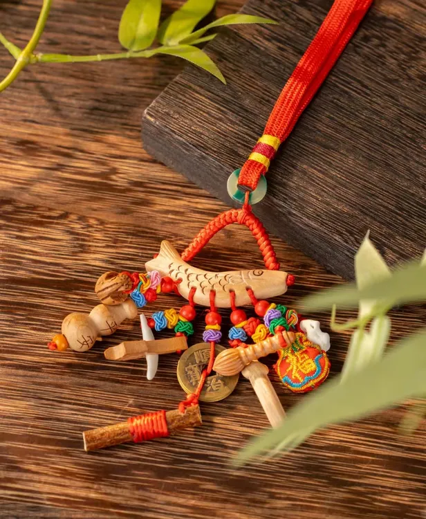 孕妇婴儿护士随身压惊外出桃木平安挂件