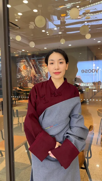 【农家姑娘】女士纯色藏式布热衬衣简约百搭春夏日常便装