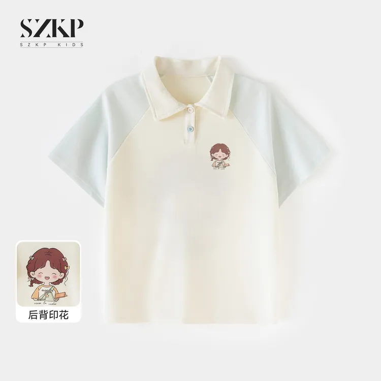 SZKP夏季新款女童透气短袖中大童休闲时尚儿童POLO衫FFYX551859