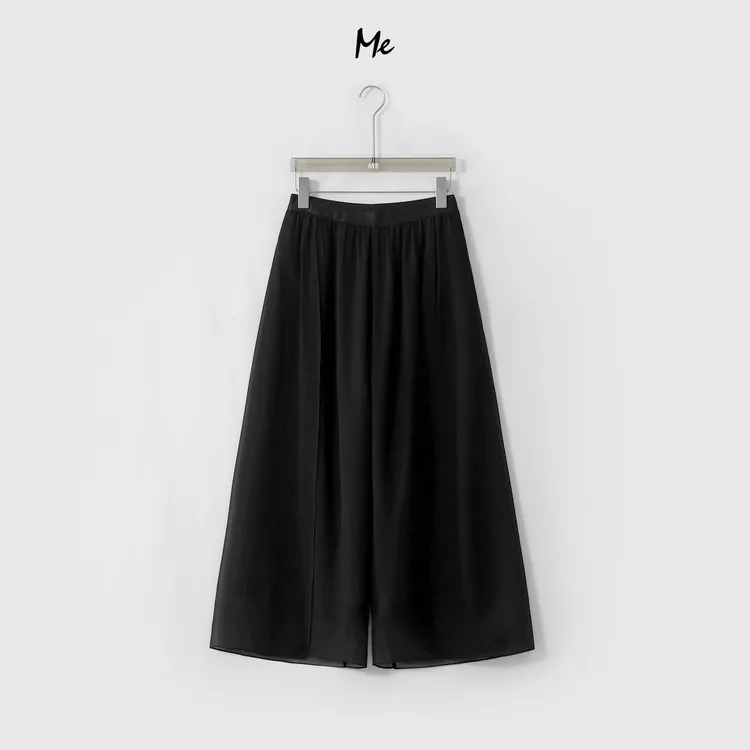 ME【100%真丝冰沙裤】高腰显瘦百搭透气时尚老钱风阔腿裤子MESS6051