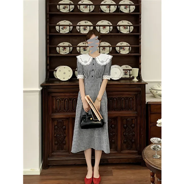 3姐【夏日黑白格连衣裙】时尚气质百搭 S30999N2
